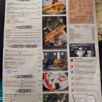 Menu as of September 2024 at Le Dernier Bar avant la Fin du Monde in Paris