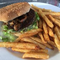 Black Bean Burger at GNJ Vegetarian Bistro in Surrey