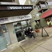 Sidewalk seating only  at Vogue Cakes in Vancouver