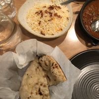 Naan and rice at Green Mushroom in Newtown