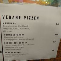 Vegan menu at Unter Freunden in Heidelberg