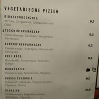 Vegetarian menu at Unter Freunden in Heidelberg