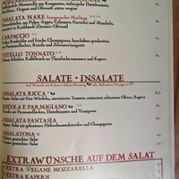 Menu page at La Malga Ristorante Pizzeria Vionteca at La Malga Ristorante Pizzeria Vinoteca in Berlin