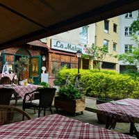 Outside of La Malga Ristorante Pizzeria Vionteca at La Malga Ristorante Pizzeria Vinoteca in Berlin