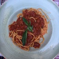 Spagetti with tomato sauce  at La Malga Ristorante Pizzeria Vinoteca in Berlin