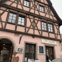 Adorable restaurant front  at Cafe Einzigartig in Rothenburg Ob Der Tauber