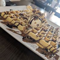 Waffel vom veganen Wochenende at Vollmer's Eiscafe in Duisburg