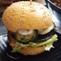 Mushroom galaxy burger at Copper Branch - Rene Levesque in Montreal