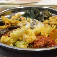 My vegan plate - amazing curry with chickpea and more - you should taste it! :) at Vantra Vitao in London