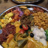 Big platter of vegan food! at Vantra Vitao in London