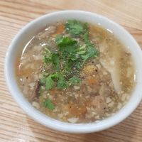 Chicken and corn soup at Loving Hut - Chua Lang in Hanoi
