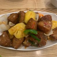 Pork ribs and vegetables  at Loving Hut - Chua Lang in Hanoi