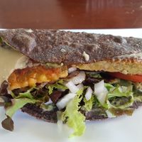 Tempeh burger at Natural Efe Macrobiotic World in Phuket