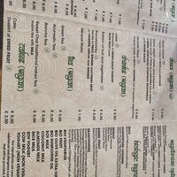 English menu 1 at Vega Food in Rome