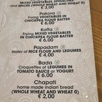 English menu 2 at Vega Food in Rome