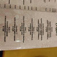 Menù at Vega Food in Rome