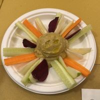Hummus  with vegetables   at Vega Food in Rome