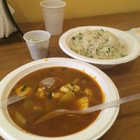 Tofu curry and rice at Vega Food in Rome