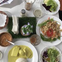 Second courses: salad bar, main dish and then chia pudding! All for 22b at Prem Vida - Alimentación Consciente in Sucre