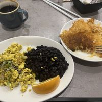 Make your own breakfast with two tofu scramble ‘eggs’, black beans and hashbrowns  at The Bossy Hen in Myrtle Beach