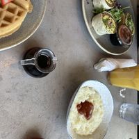 Chipotle grits and breakfast sushi  at Hot Stacks Cafe in Myrtle Beach