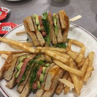 Chipotle chickn club with fries at Hot Stacks Cafe in Myrtle Beach