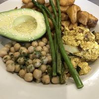 Vegan farmhouse bowl!! Delicious! That tofu scramble was so full of flavor! at The Bossy Hen in Myrtle Beach