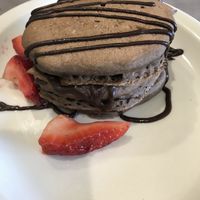 Vegan Lava pancakes!!! Wow!!! Heavenly!!  at The Bossy Hen in Myrtle Beach