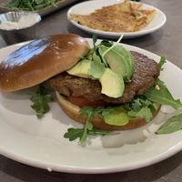 This is the vegan sausage sandwich and of course I can't remember what the name of it is. Amazing! at The Bossy Hen in Myrtle Beach