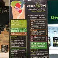 Menu at Green and Go in Rome