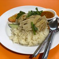 Steamed chicken rice  at 33 Vegetarian in Northeast Singapore