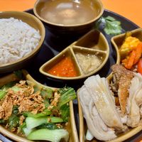 Chicken rice set at 33 Vegetarian in Northeast Singapore