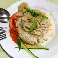 Delicious “Chicken” Rice. Love the ginger paste at 33 Vegetarian in Northeast Singapore