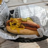 Vegan hotdog at Paal 9 in Den Hoorn Texel