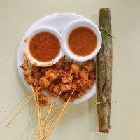 10 mock chicken satay ($8) & 1 otah (80cent) at Victor Veggie 味特素食 in Central Singapore