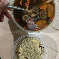 Soup option 2. Rice option 3 from the menu   at Jeun VirtueFarm in Central Singapore