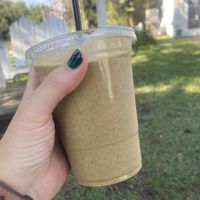 Pura Vida smoothie with hemp protein add-in  at The Juice Jar in Corolla