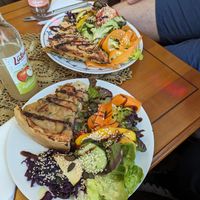 Börek, quiche with salad at Nasch in Hamburg