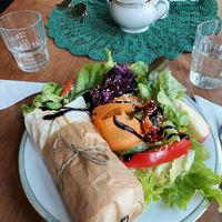 Wrap with salad at Nasch in Hamburg
