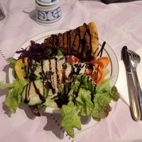 Vegan Quiche and side salad at Nasch in Hamburg