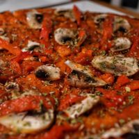 vegan pizza at AbonaVida in Madrid