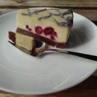 White chocolate + raspberry vegan pie at Nutrition Republic in Goodwood