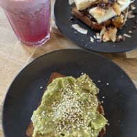Avo Good Day, Choc Banana Toast and Coco Love Coconut water elixir  at Nutrition Republic in Goodwood