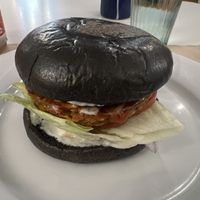 Greek burger  at Mama Tierra in Athens