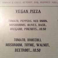 Vegan pizzas on menu  at The Herb Garden in Newcastle Upon Tyne