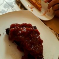 Carob cake and Carrot cake at La Retama in Zaragoza