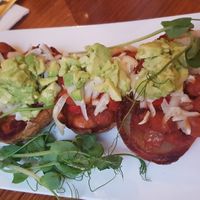 Potato skins with vegan cheese at The Brunswick Hotel in Hobart