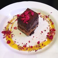 Raw chocolate cake for the dessert. at The Cock in Helsinki