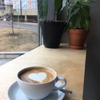 oat milk cappuccino  at Cargo Coffee and Kitchen in Helsinki