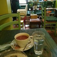 delitious vegetarian salad and soy cacao at Priroda i Drustvo in Rijeka